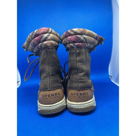 SPERRY-TOP SIDER Women's Hikerfish Boots Brown/Wool Pink Plaid Sz 7.5 M - Picture 4 of 9